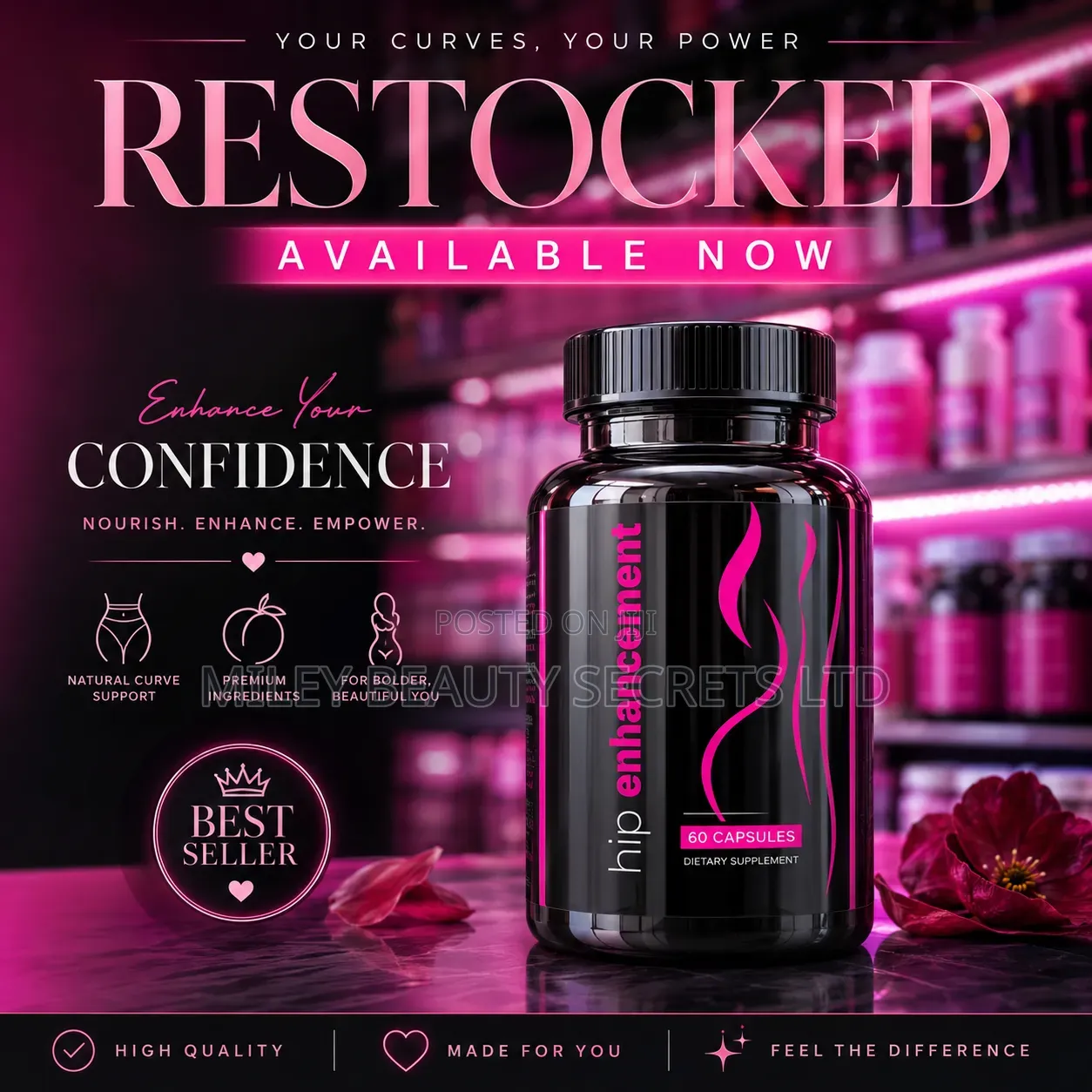 Hip Enhancement Capsules – 60 Capsules 💗✨
