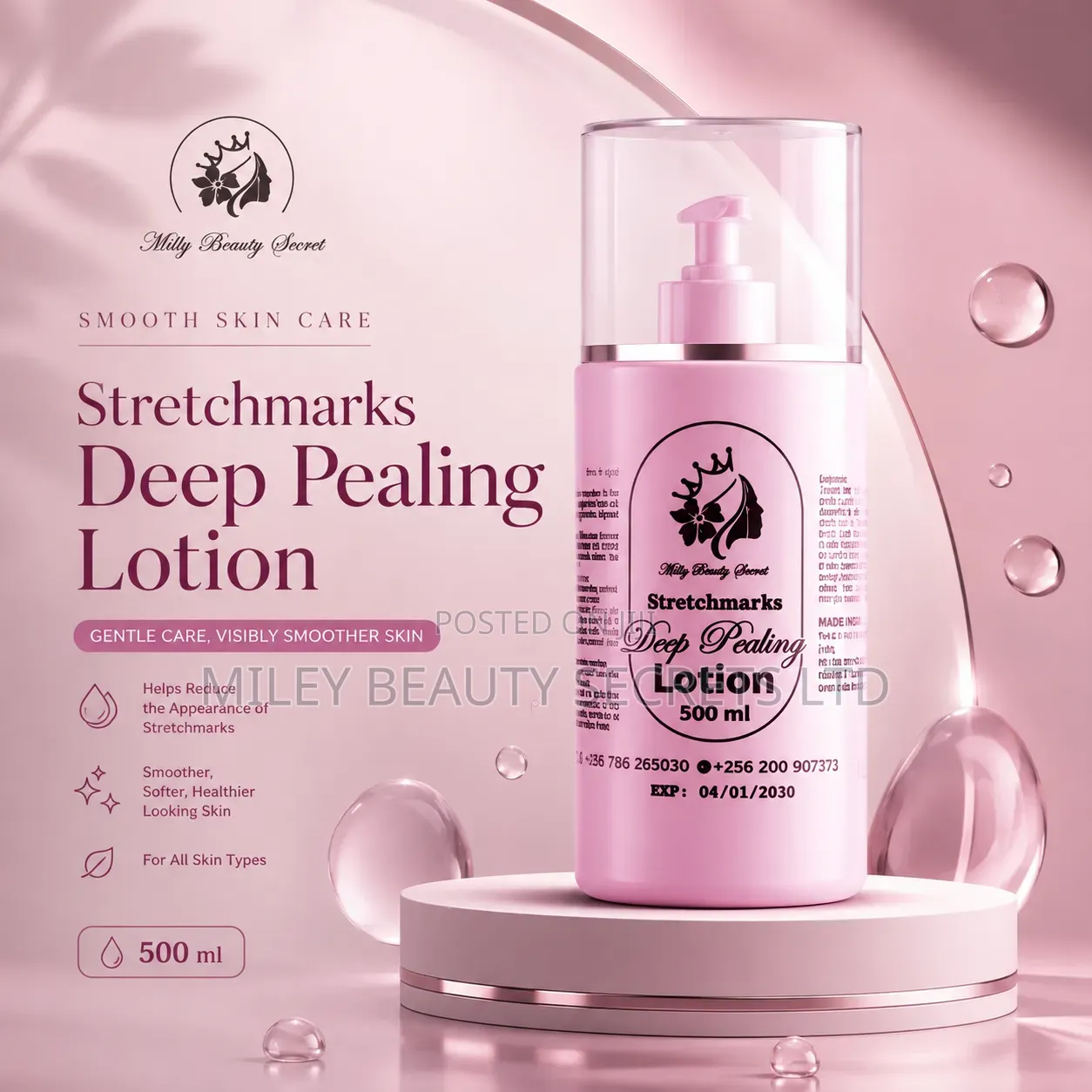 Stretchmarks Deep Pealing Lotion – 500ml 💗✨