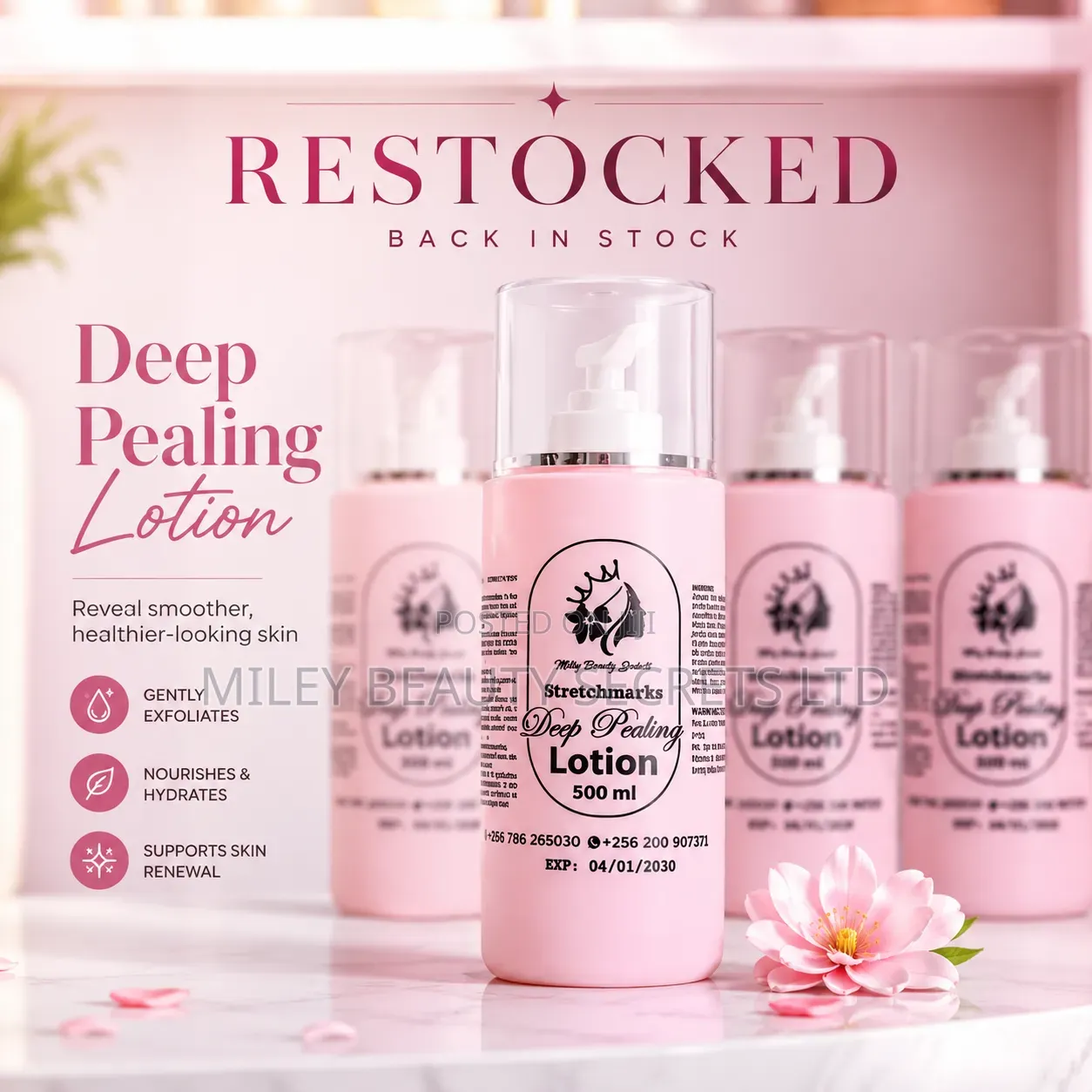 Stretchmarks Deep Pealing Lotion – 500ml 💗✨