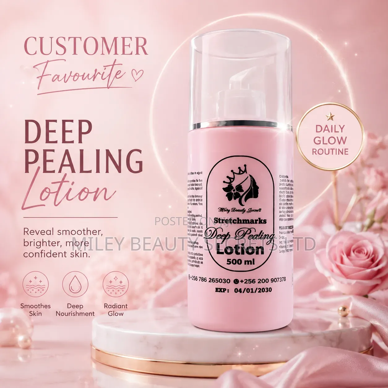 Stretchmarks Deep Pealing Lotion – 500ml 💗✨
