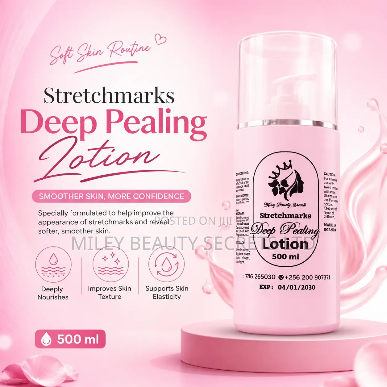 Stretchmarks Deep Pealing Lotion – 500ml 💗✨