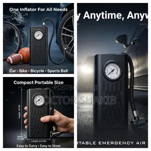 Cordless Air Pump for Car & Bike Tyres
