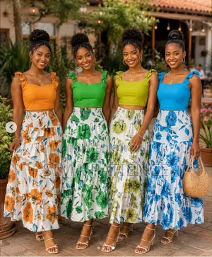 2pcs Sleeveless and Maxi Skirts
