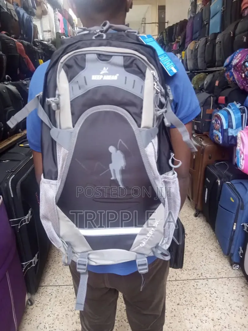 A Black and Grey Keep Ahead Backpack Bag