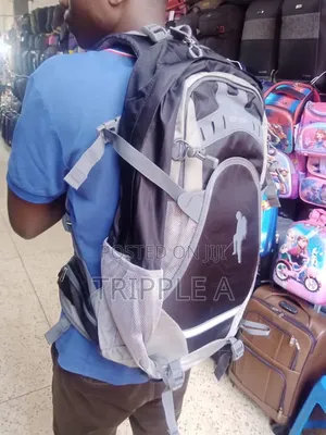 A Black and Grey Keep Ahead Backpack Bag