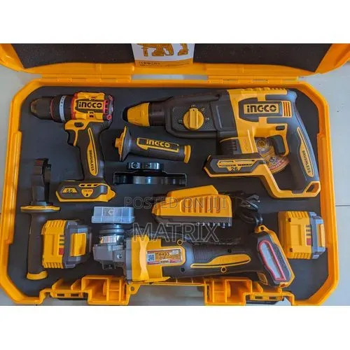 Ingco 3in 1 Cordless Tools Kit Grinder,Drill,Rotary Hammer