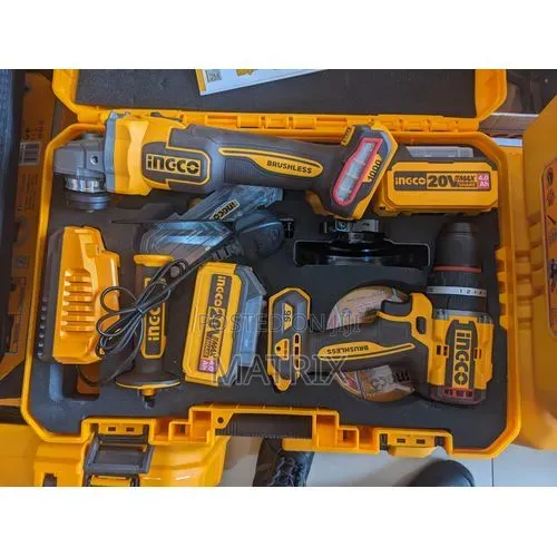 Ingco 3in 1 Cordless Tools Kit Grinder,Drill,Rotary Hammer