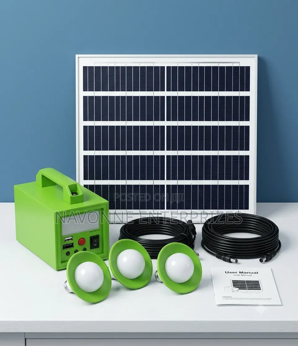 40W Solar Home Lighting Kit With 3 LED Bulbs & USB Port