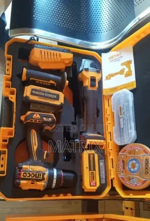 Ingco Cordless 2 Pieces Combo Set (Angle Grinder Drill)