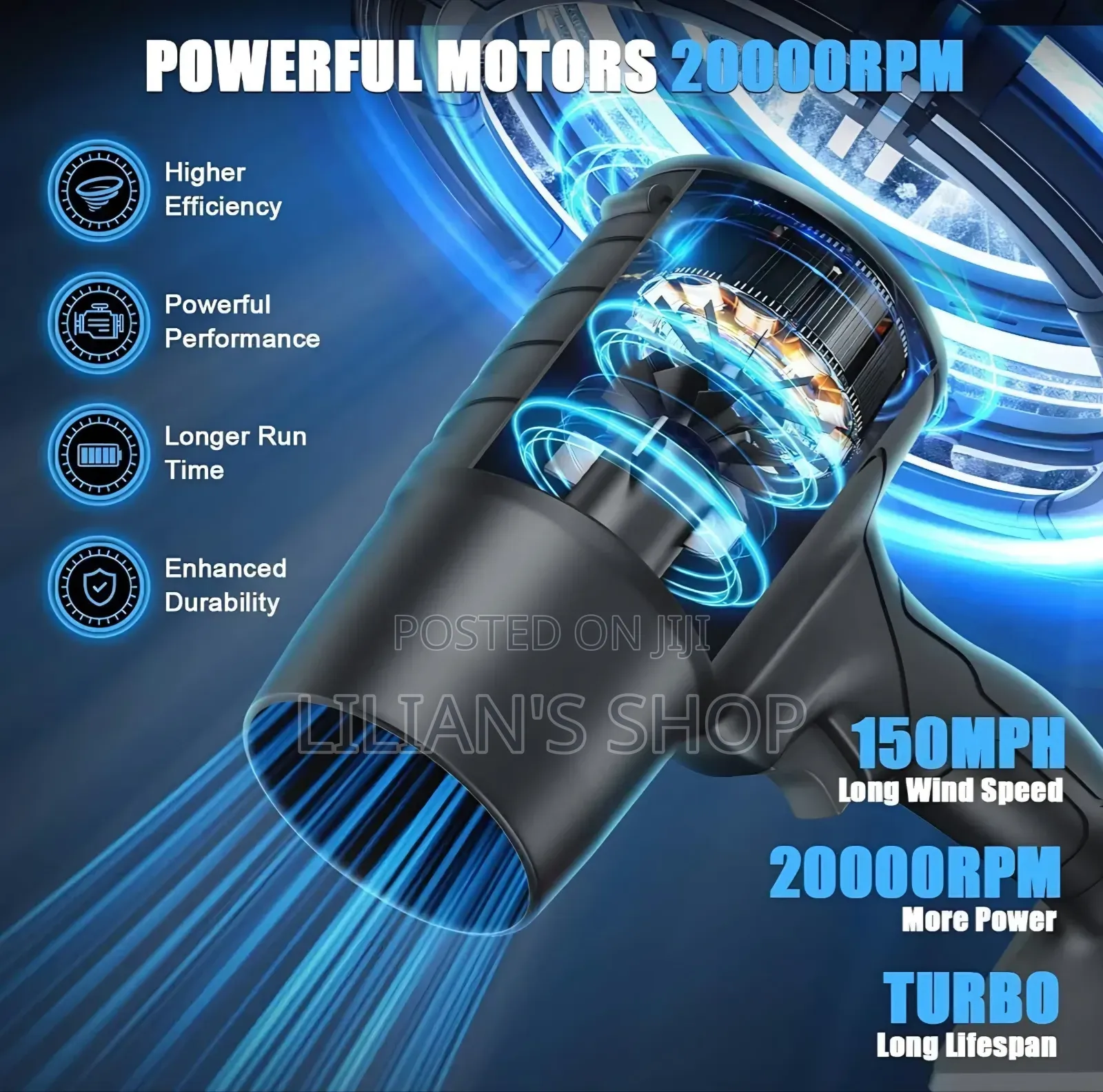 Turbo Jet Blower Cordless Air Duster