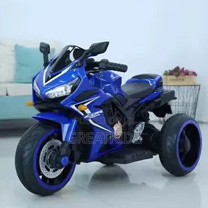 Blue Three-Wheeled Ride-on Toy Motorcycle 6V
