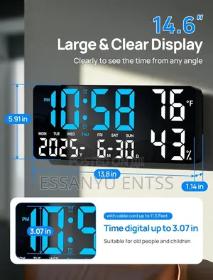 5 in 1 LED Digital Wall/ Stand Clock