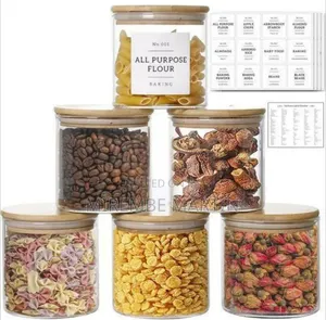 Sophisticated Glass Food Storage Jar Set With Bamboo Lids