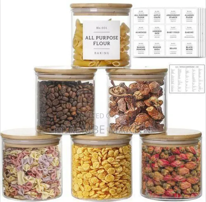 Sophisticated Glass Food Storage Jar Set With Bamboo Lids