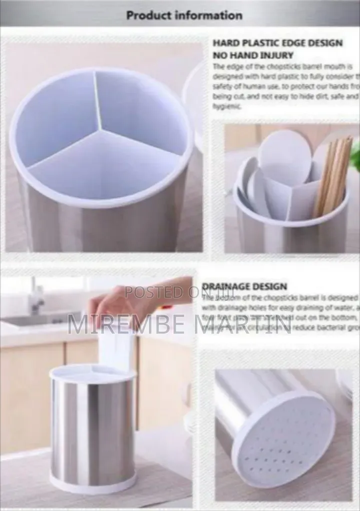 Modern Stainless Steel Kitchen Utensil and Chopstick Holder