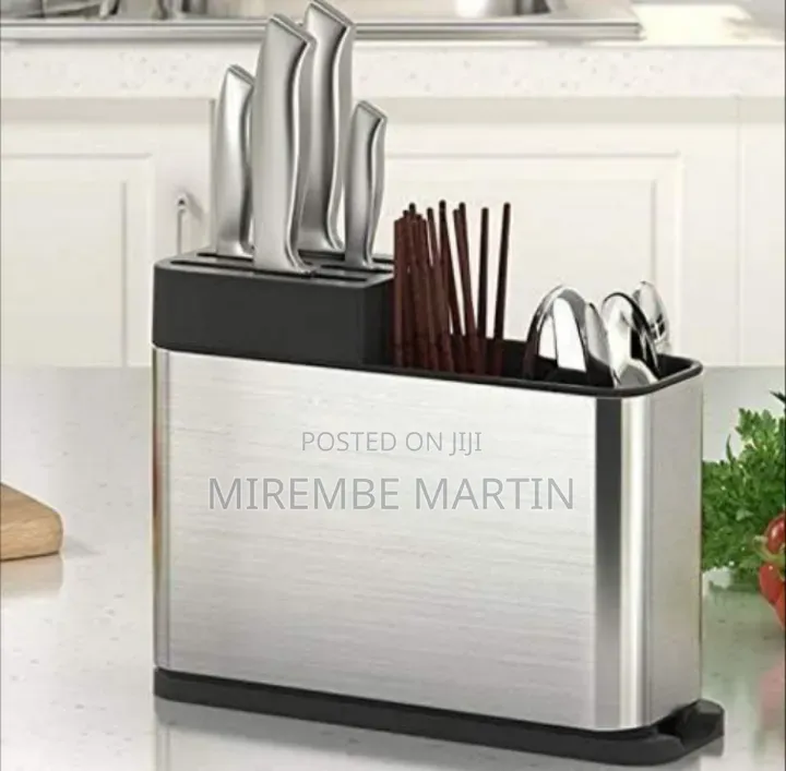 Stainless Steel Multi-Functional Knife Block and Utensil Caddy