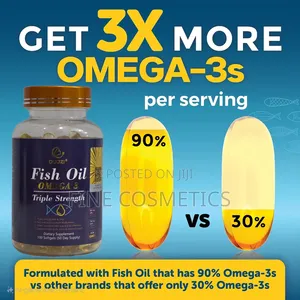 Omega 3 Fish Oil Heart,Brain,Skin,Joints + Immune Support 100 Capsules