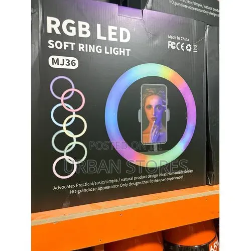 14 Inches RGB LED Soft Ring Light With Tripod Stand Phone Holder