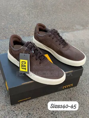 Original Brown CAT Caterpillar Leather Casual Low Top Sneakers