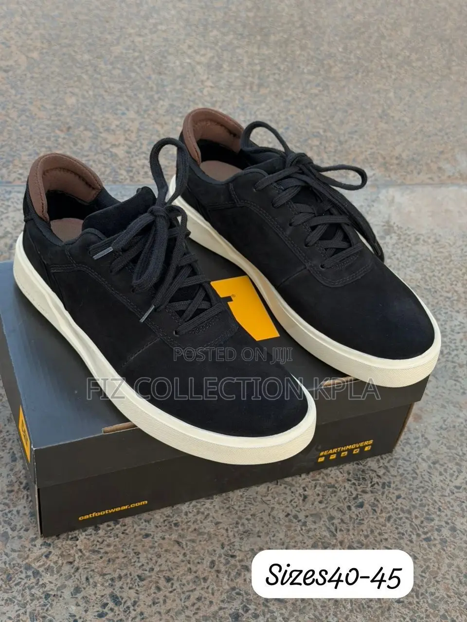 Original Black CAT Footwear Suede Sneakers With White Sole