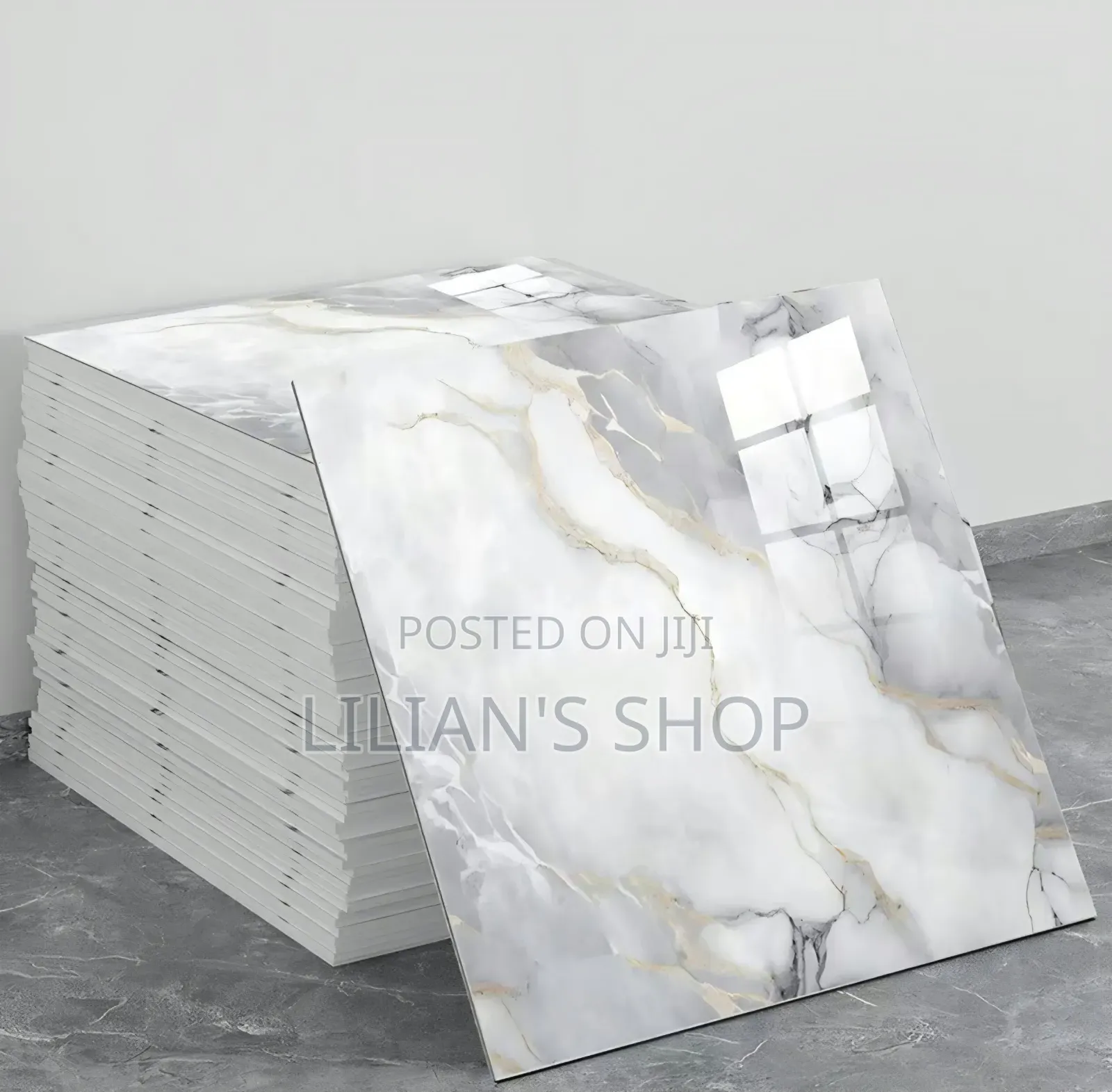 4pc Self-Adhesive PVC Tile Stickers With a High-Gloss Finish(60cm×60cm