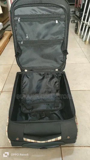 Japanese Gutentag Black Softside Fabric Trolley Suitcase.
