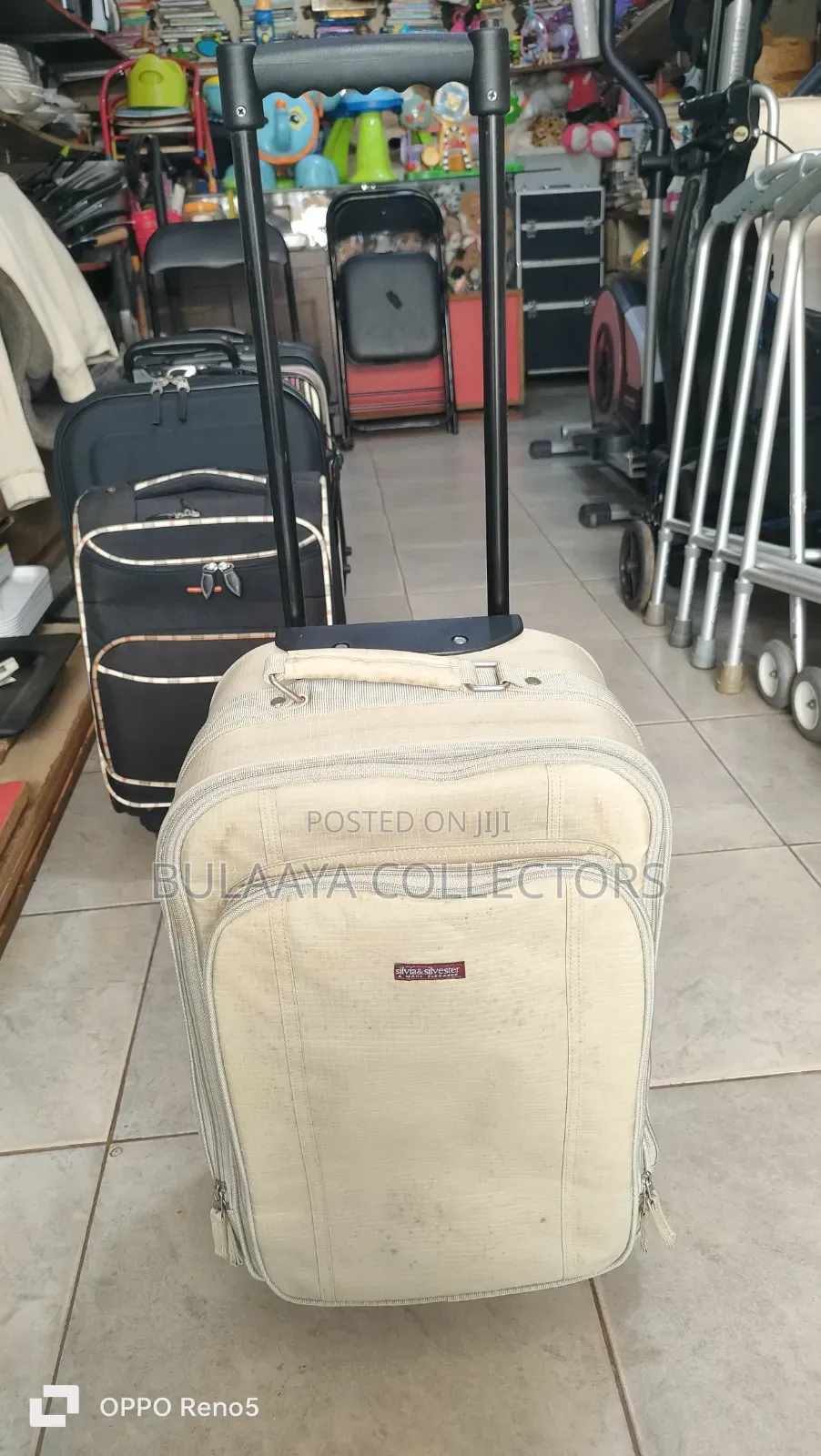 Japanese Beige, Soft-Sided Rolling Underseat Carry-on Suitcase.
