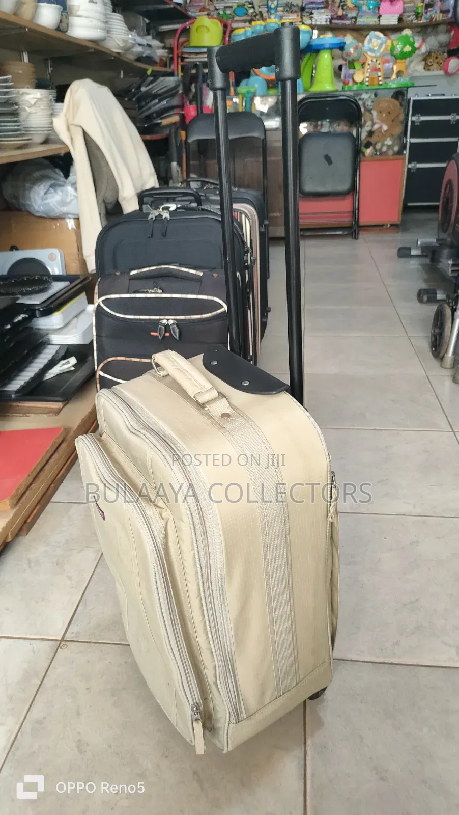 Japanese Beige, Soft-Sided Rolling Underseat Carry-on Suitcase.