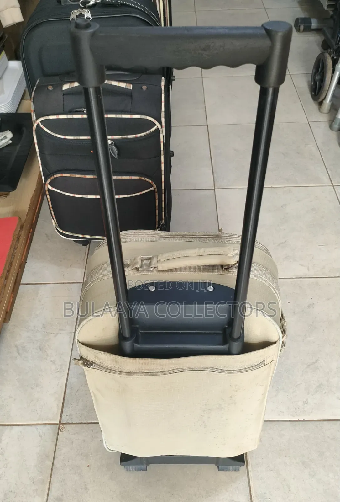 Japanese Beige, Soft-Sided Rolling Underseat Carry-on Suitcase.