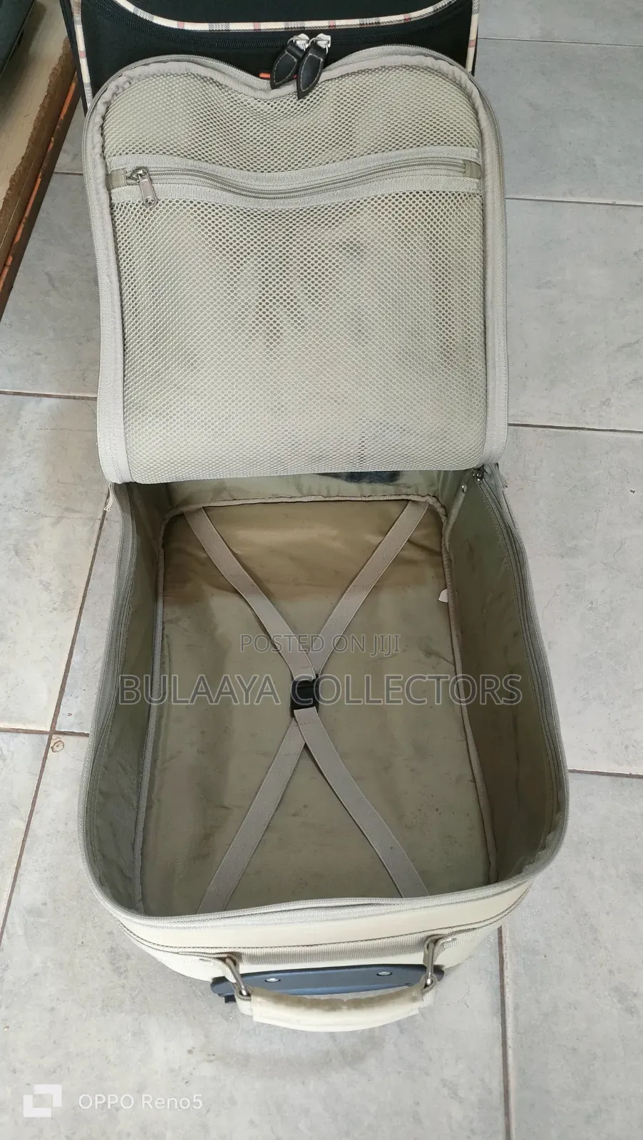 Japanese Beige, Soft-Sided Rolling Underseat Carry-on Suitcase.