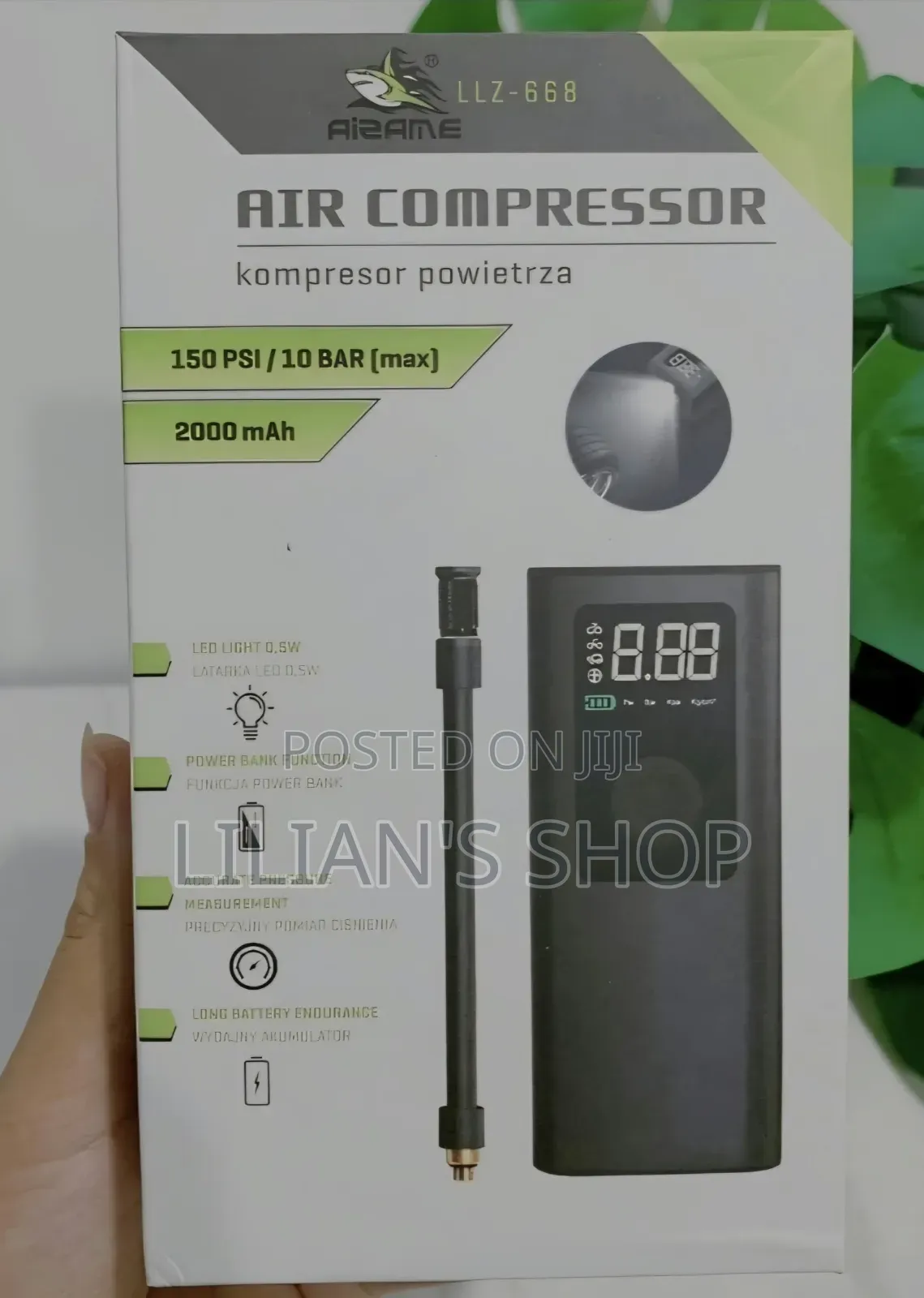 LLZ-668 Portable Cordless Air Compressor and Tyre Inflator