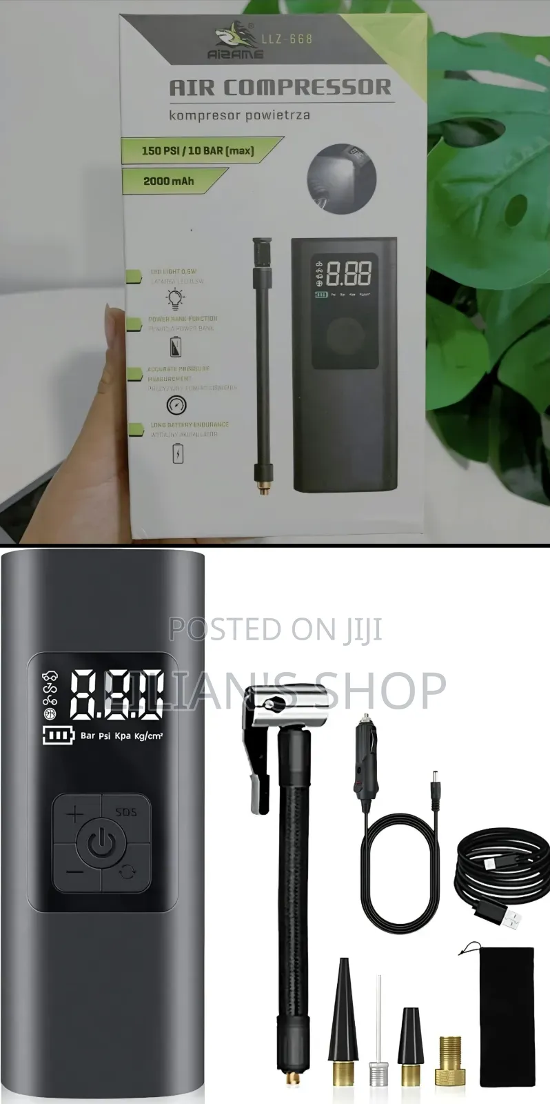 LLZ-668 Portable Cordless Air Compressor and Tyre Inflator