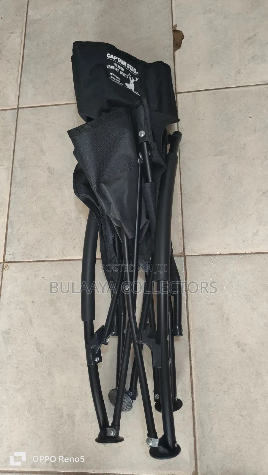 Japanese Captain Stag Low Style Easy Camping Chair, in Black.