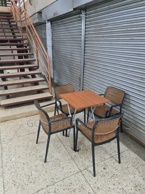 Beige X_shaped Dining Foldable Table and Chairs for Restaurant