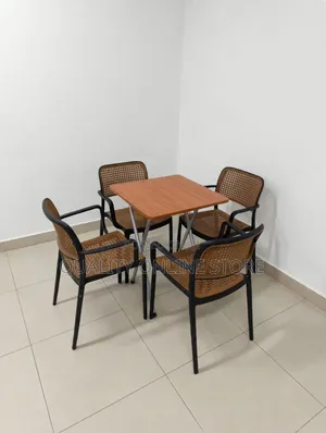 Wooden Foldable X Shaped Legs Dining Table and Chairs Set