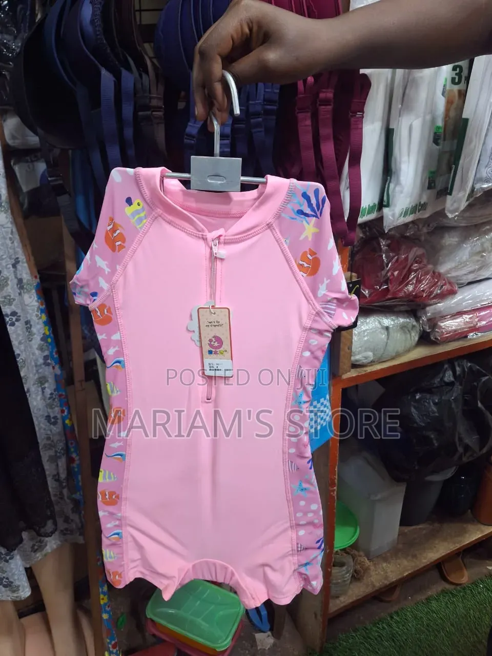 Children's Rash Guard Swimsuit  in  a Front Half-Zipper and Cute