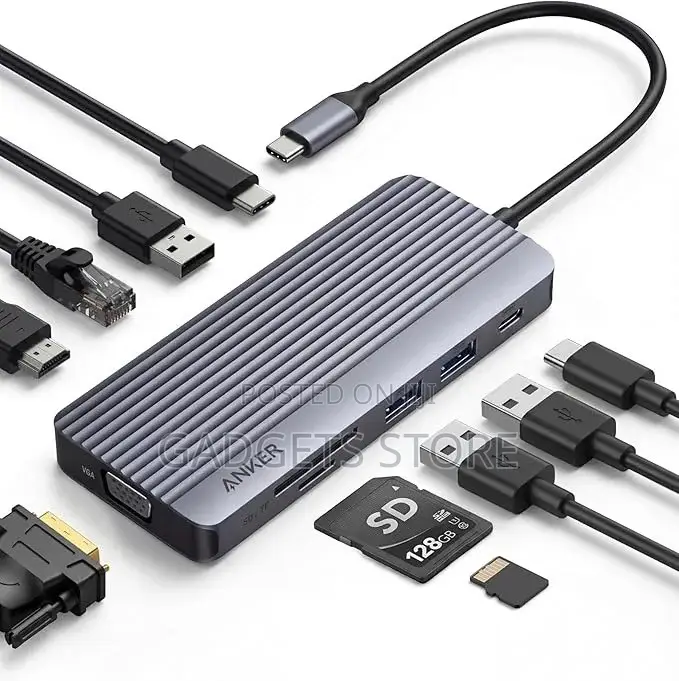 Dual-Display USB-C Hub (10-in-1), 4K @ 30Hz HDMI Display With 100W Max