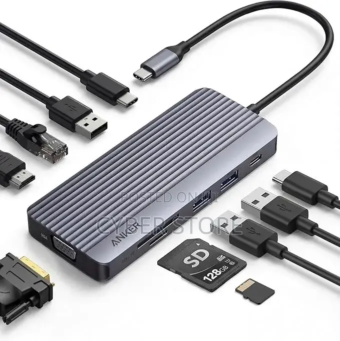Dual-Display USB-C Hub (10-in-1), 4K @ 30Hz HDMI Display With 100W Max