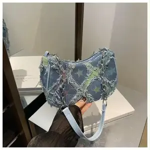 Star Denim Shoulder Bag