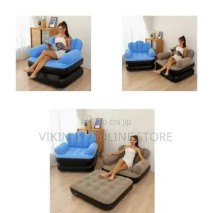 Multi-Functional Inflatable Sofa and Convertible Bed With an Armrest
