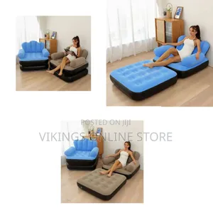 Multi-Functional Inflatable Sofa and Convertible Bed With an Armrest