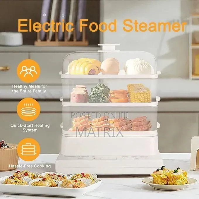 3-Tier Electric Food Steamer / Cooker With Digital Display and Timer