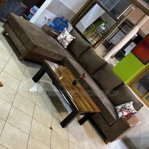 L Sofa . Brown With Springs