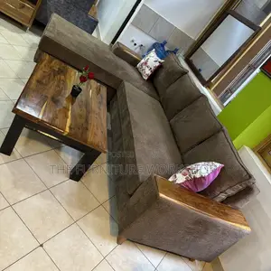 L Sofa . Brown With Springs