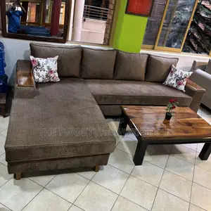 L Sofa . Brown With Springs