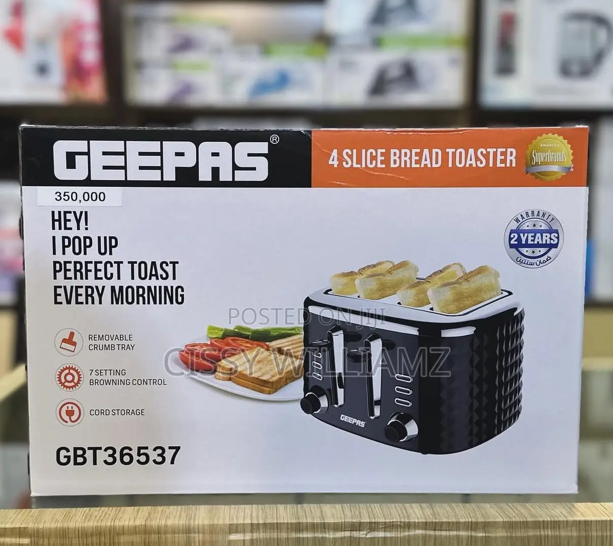 Geepas 4 Slice Bread Toaster 1600W