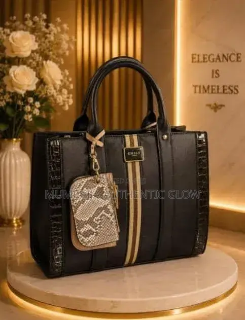 Brown and White Women's Premium Luxury Handbag.