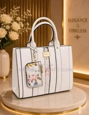 Brown and White Women's Premium Luxury Handbag.