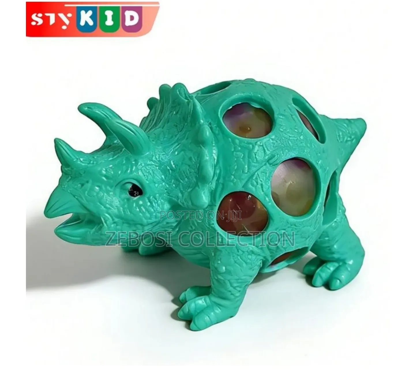 Children Dinosaur Stress Ball Kids Green Triceratops Shape Vent Ball