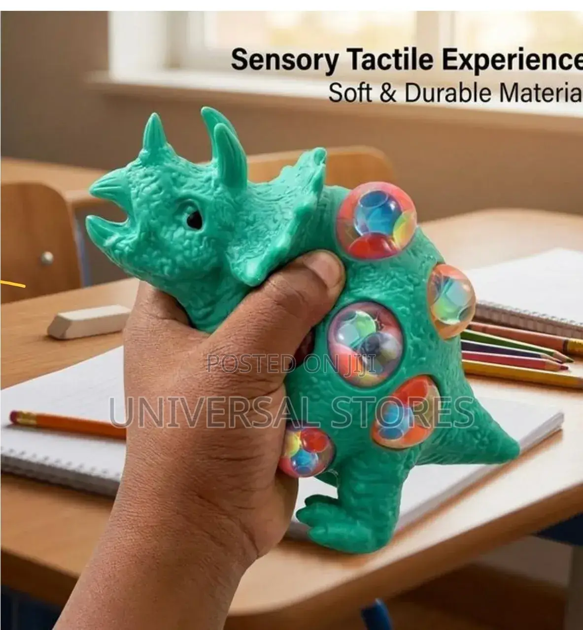 Children Dinosaur Stress Ball Kids Green Triceratops Shape Vent Ball